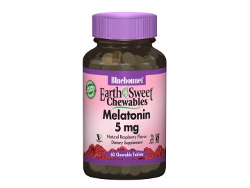 Мелатонін 5мг, Смак Малини, Earth Sweet Chewables, Bluebonnet Nutrition, 60 жувальних таблеток