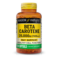 Бета-каротин 25000МЕ, Beta Carotene, Mason Natural, 100 гелевых капсул