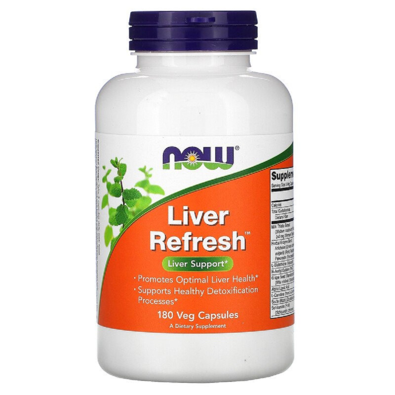 Витамины для обновления печени Liver Refresh, Now Foods, 180 Вегетарианских Капсул