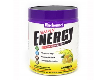 Енергетичний напій в порошку, Смак Лимону, Bluebonnet Nutrition, Simply Energy Lemon, 300 г