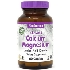 Хелатний Кальцій і Магній, Chelated Calcium Magnesium, Bluebonnet Nutrition, 60 таблеток