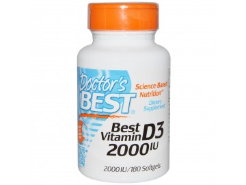 Вітамін D3 2000IU, Doctor's Best, 180 желатинових капсул