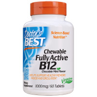 Повністю Активований Вітамін В12 1000мкг, Шоколадно-М'ятний Смак, Doctor's Best, 60 жувальних таблеток