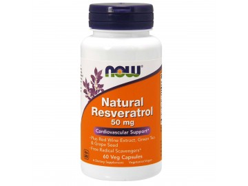 Ресвератрол, Natural Resveratrol, Now Foods, 50 мг, 60 капсул