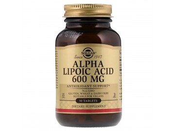 Альфа-Ліпоєва Кислота, Alpha Lipoic Acid, Solgar, 600 мг, 50 таблеток