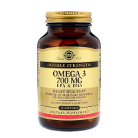 УЦІНКА Омега-3, ЕПК та ДГК, Double Strength, 700 мг, Solgar, 60 желатинових капсул (без плівки)