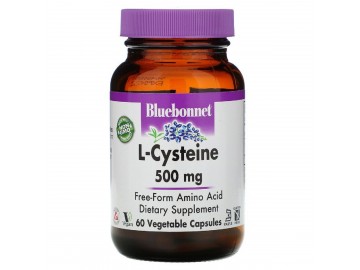 L-Цистеїн 500 мг, L-Cystein, Bluebonnet Nutrition, 60 вегетаріанських капсул