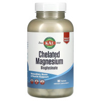 Магний хелатный бисглицинат, Chelated Magnesium Bisglycinate, KAL, 180 таблеток