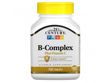B-Комплекс та Вітамін С, B-Complex Plus Vitamin C, 21st Century, 100 таблеток