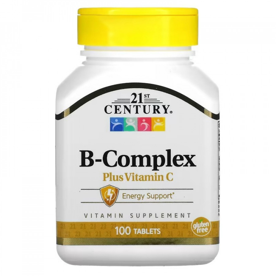 B-Комплекс та Вітамін С, B-Complex Plus Vitamin C, 21st Century, 100 таблеток