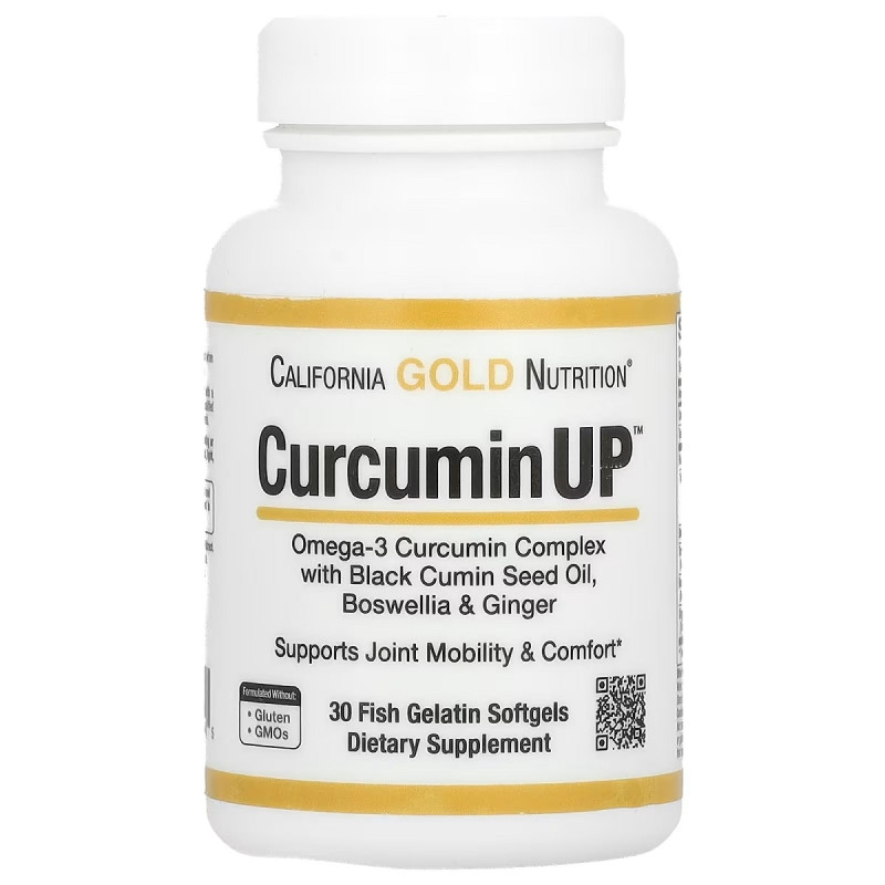 Комплекс для рухливості та комфорту суглобів, CurcuminUP, California Gold Nutrition, 30 желатинових капсул