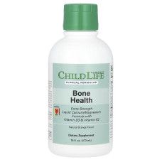 Кальцій та магній з вітамінами D3 та K2, смак апельсину, Liquid Calcium/Magnesium Formula with Vitamin D3 & Vitamin K2, ChildLife Clinicals, 473 мл