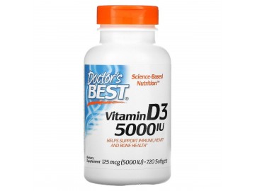 Вітамін D3 5000IU, Doctor's Best, 720 желатинових капсул