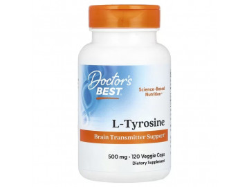 L-тирозин, 500 мг, L-Tyrosine, Doctor's Best, 120 вегетаріанських капсул