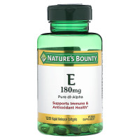 Витамин Е, 180 мг, Vitamin E, Nature's Bounty, 120 желатиновых капсул