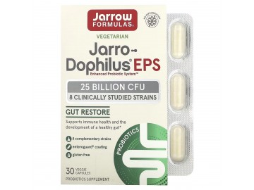 Пробіотики, 25 млрд КУО, Jarro-Dophilus EPS, Jarrow Formulas, 30 вегетаріанських капсул