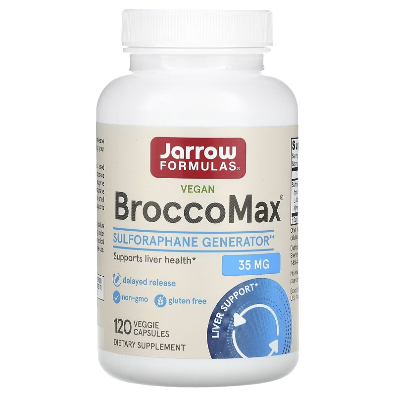 Экстракт семян брокколи, 35 мг, Vegan BroccoMax, Jarrow Formulas, 120 вегетарианских капсул