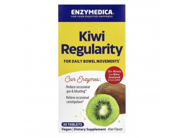 Ківі, Kiwi Regularity, Enzymedica, 30 жувальних таблеток