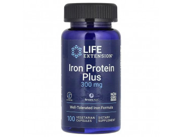 Залізо, Iron Protein Plus, IronAid, Life Extension, 100 вегетаріанських капсул