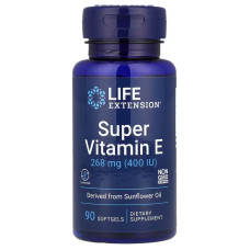 Вітамін E, 268 мг, Super Vitamin E, Life Extension, 90 гелевих капсул