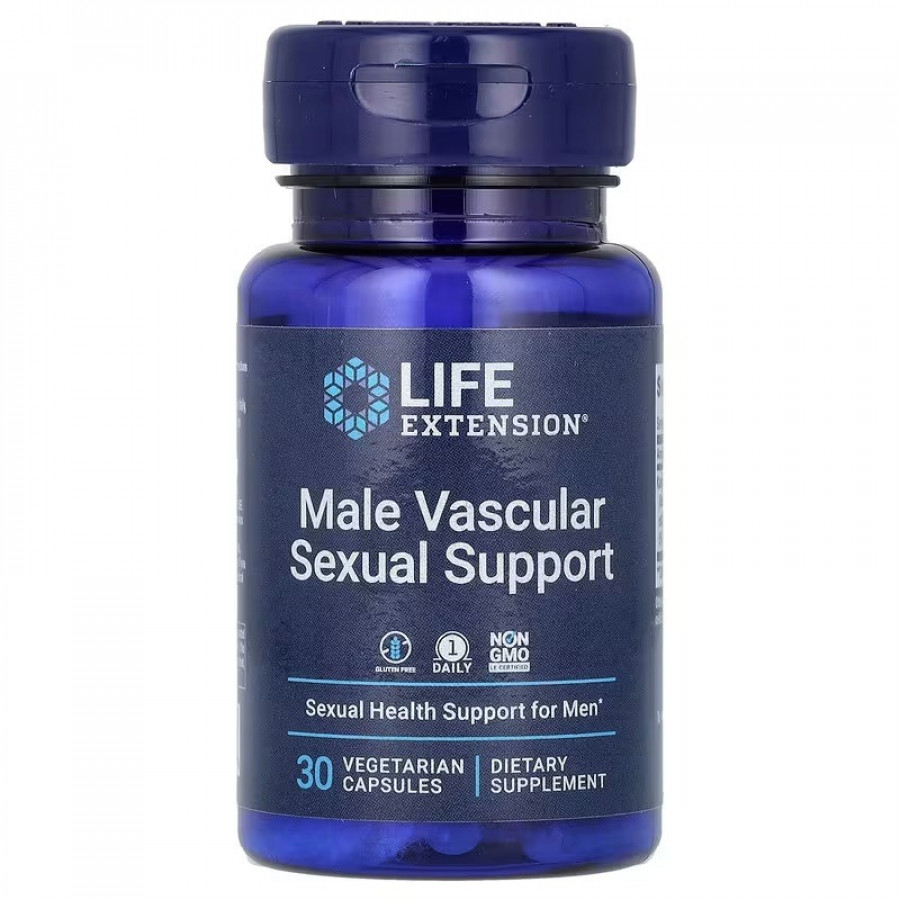Підтримка чоловічої сексуальності, 100 мг, Male Vascular Sexual Support, Life Extension, 30 вегетаріанських капсул