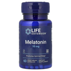 Мелатонін, 10 мг, Melatonin, Life Extension, 60 вегетаріанських капсул