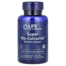 Куркумін, 400 мг, Super Bio Curcumin, Turmeric Extract, Life Extension, 60 вегетаріанських капсул