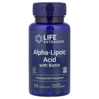 Альфа-ліпоєва кислота з біотином, 250 мг, Alpha-Lipoic Acid with Biotin, Life Extension, 60 капсул