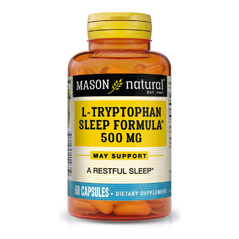 L-триптофан 500 мг, Формула для сну, L-Tryptophan Sleep Formula, Mason Natural, 60 капсул