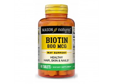 Біотин 800 мкг, Biotin, Mason Natural, 60 таблеток