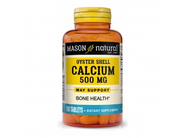 Кальцій з мушлі устриці 500 мг, Calcium 500 mg Oyster Shell, Mason Natural, 100 таблеток