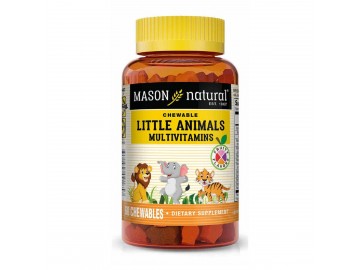 Мультивітаміни для дітей, Little Animals Multivitamins, Mason Natural, 60 жувальних пігулок