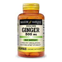 УЦІНКА Імбир, 500 мг, Ginger, Mason Natural, 60 капсул (тріщина)