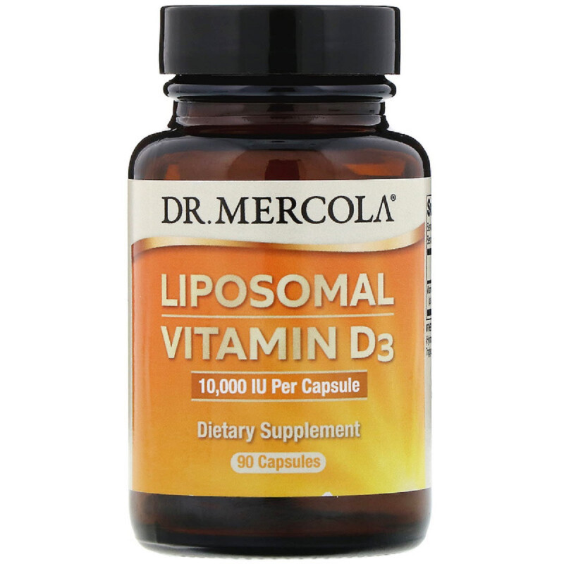 Липосомальный Витамин D3, 10000 МО, Liposomal Vitamin D3, Dr. Mercola, 90 капсул