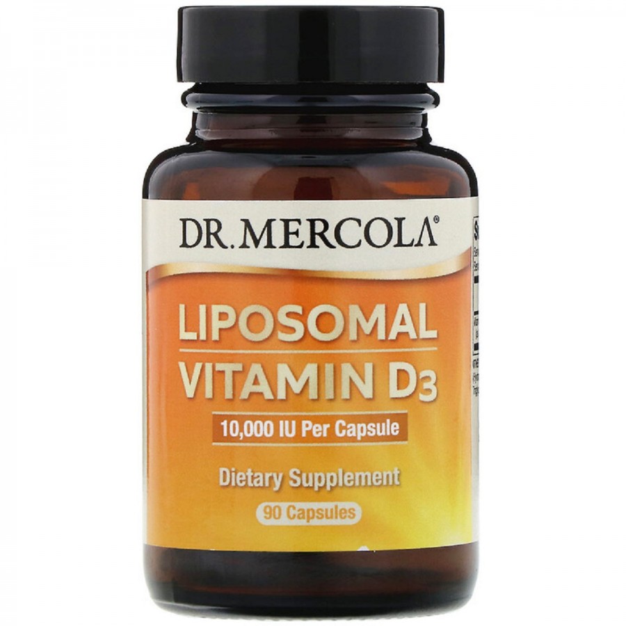 Ліпосомальний Вітамін D3, 10000 МО, Liposomal Vitamin D3, Dr. Mercola, 90 капсул