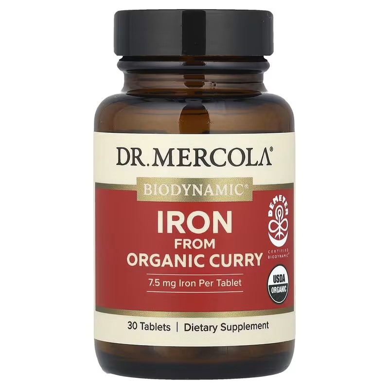 Залізо з органічного карі, Iron From Organic Curry, Dr. Mercola, 30 таблеток