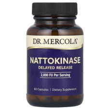Наттокиназа, 2000 FU, Nattokinase, Dr. Mercola, 60 капсул
