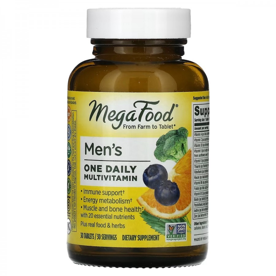 Мультивітаміни для чоловіків, Men's One Daily, MegaFood, 30 таблеток