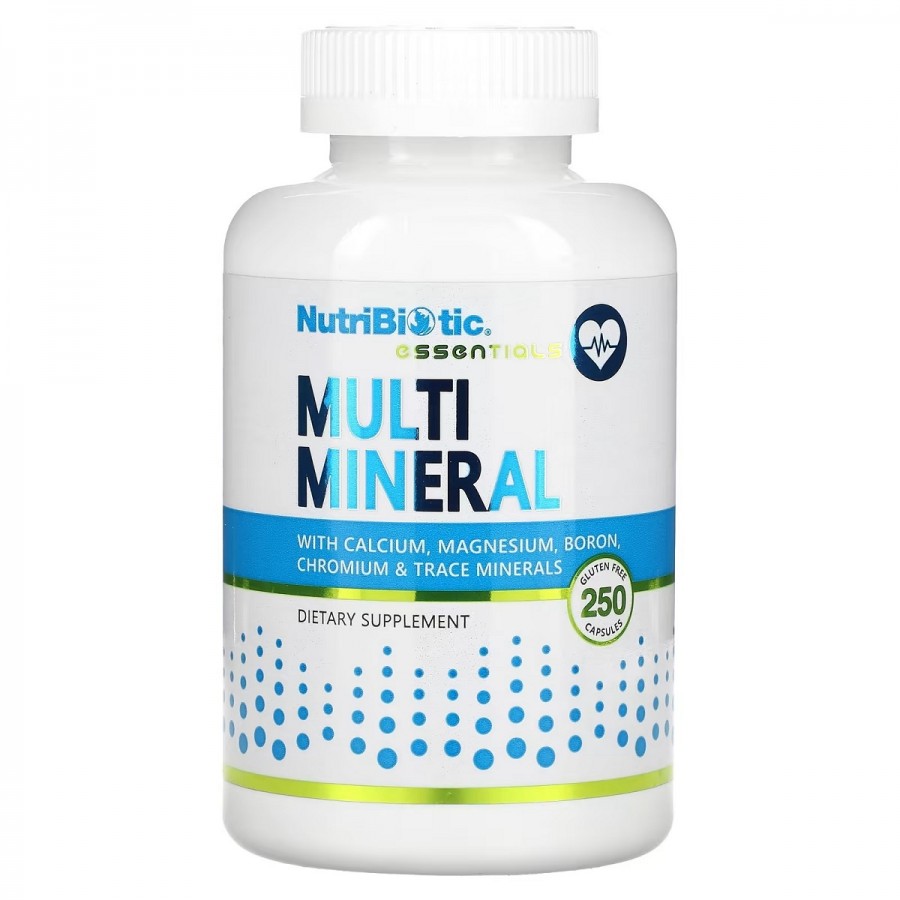 Мультимінерали, Essentials, Multi Mineral, NutriBiotic, 250 капсул