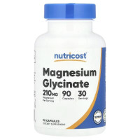Магній гліцинат, Magnesium Glycinate, Nutricost, 90 капсул