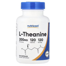 L-теанін, 200 мг, L-Theanine, Nutricost, 120 капсул