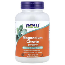 Магній цитрат, Magnesium Citrate, Now Foods, 90 гелевих капсул