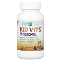 Мультивитамины и минералы для детей, вкус винограда, Kid Vits, Now Foods, 120 жевательных таблеток