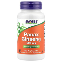 Женьшень, 500 мг, Panax Ginseng, Now Foods, 100 вегетаріанських капсул
