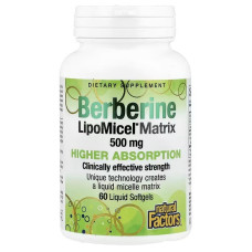 Берберін, Berberine LipoMicel Matrix, Natural Factors, 60 гелевих капсул