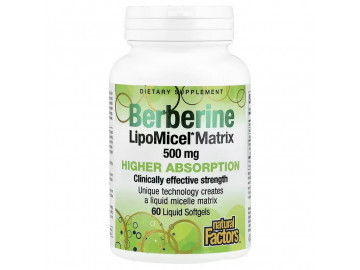 Берберін, Berberine LipoMicel Matrix, Natural Factors, 60 гелевих капсул