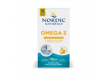 Омега-3, Смак Лимона, Nordic Naturals, Omega-3, Lemon, 1000 мг, 60 гелевих капсул