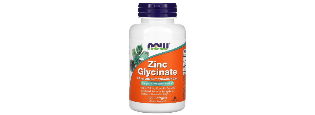 Гліцинат цинку, Zinc Glycinate, Now Foods, 120 гелевих капсул