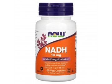 NADH, 10 мг, Now Foods, 60 вегетаріанських капсул