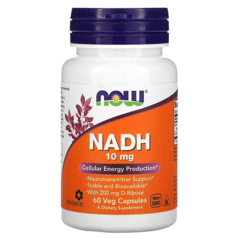 NADH, 10 мг, Now Foods, 60 вегетаріанских капсул